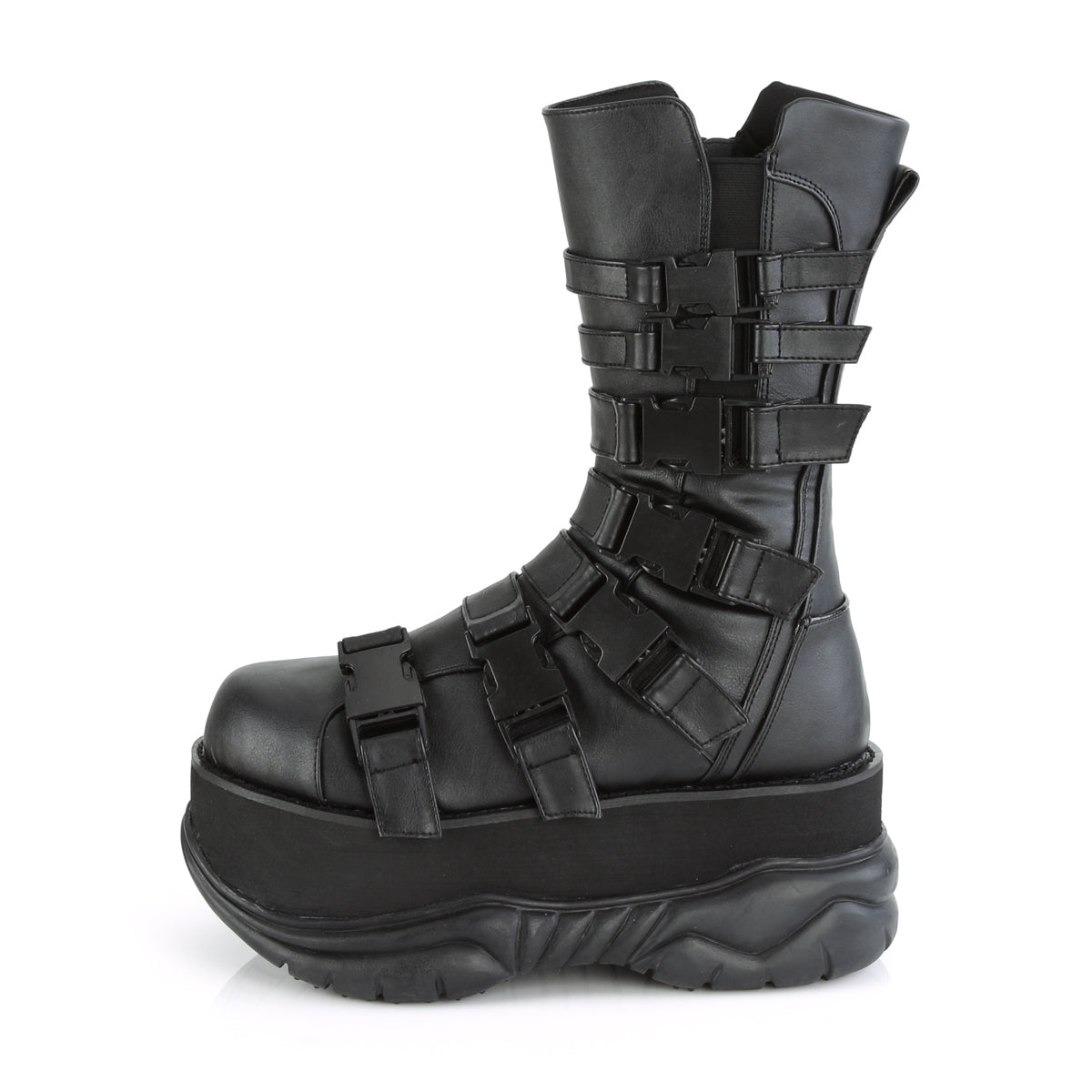 3" PF Mid Calf Boot, Side Zip (Demonia NEP210/BVL)