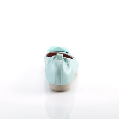 *Round Toe Foldable Flats W/ Geometric Adornment (Pin Up Couture OLIVE08/AQPU)