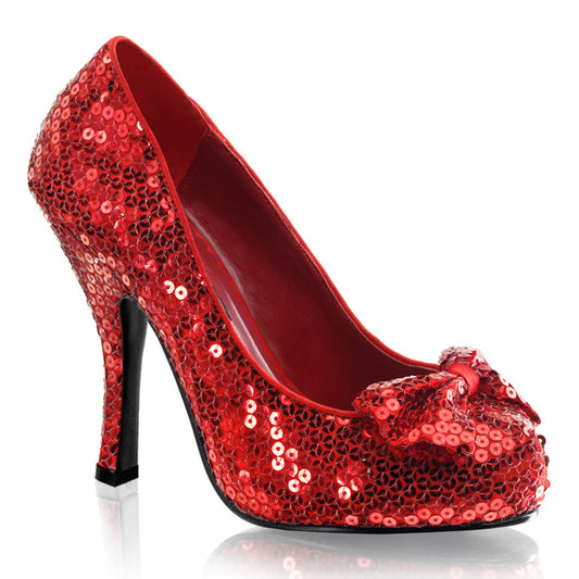 *4 1/2" Heel, 3/4" PF Sexy Dorothy, Sequin Bow Pump (Funtasma OZ06/RSQ)