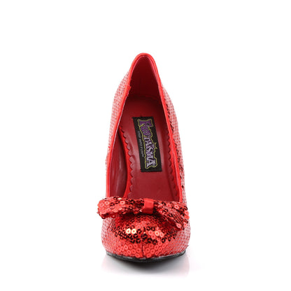 *4 1/2" Heel, 3/4" PF Sexy Dorothy, Sequin Bow Pump (Funtasma OZ06/RSQ)