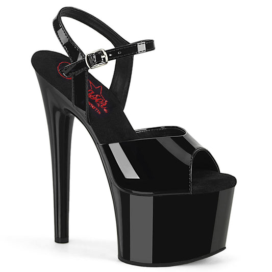 7" Heel, 2 3/4" PF Ankle Strap Sandal (Pleaser PASN709/B/M)