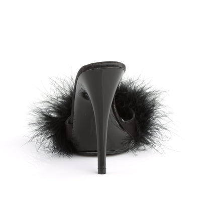 **5" Heel, 3/8" PF Marabou Slide Sandal Blue (Fabulicious POISE501F/BLUSA/M)