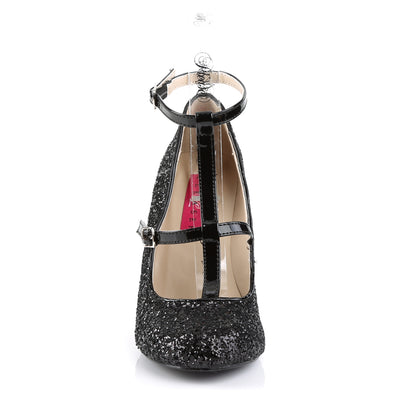 4" Heel, Round Toe Pump W/ Glitter (Pleaser Pink Label QUEEN01/B-BG)