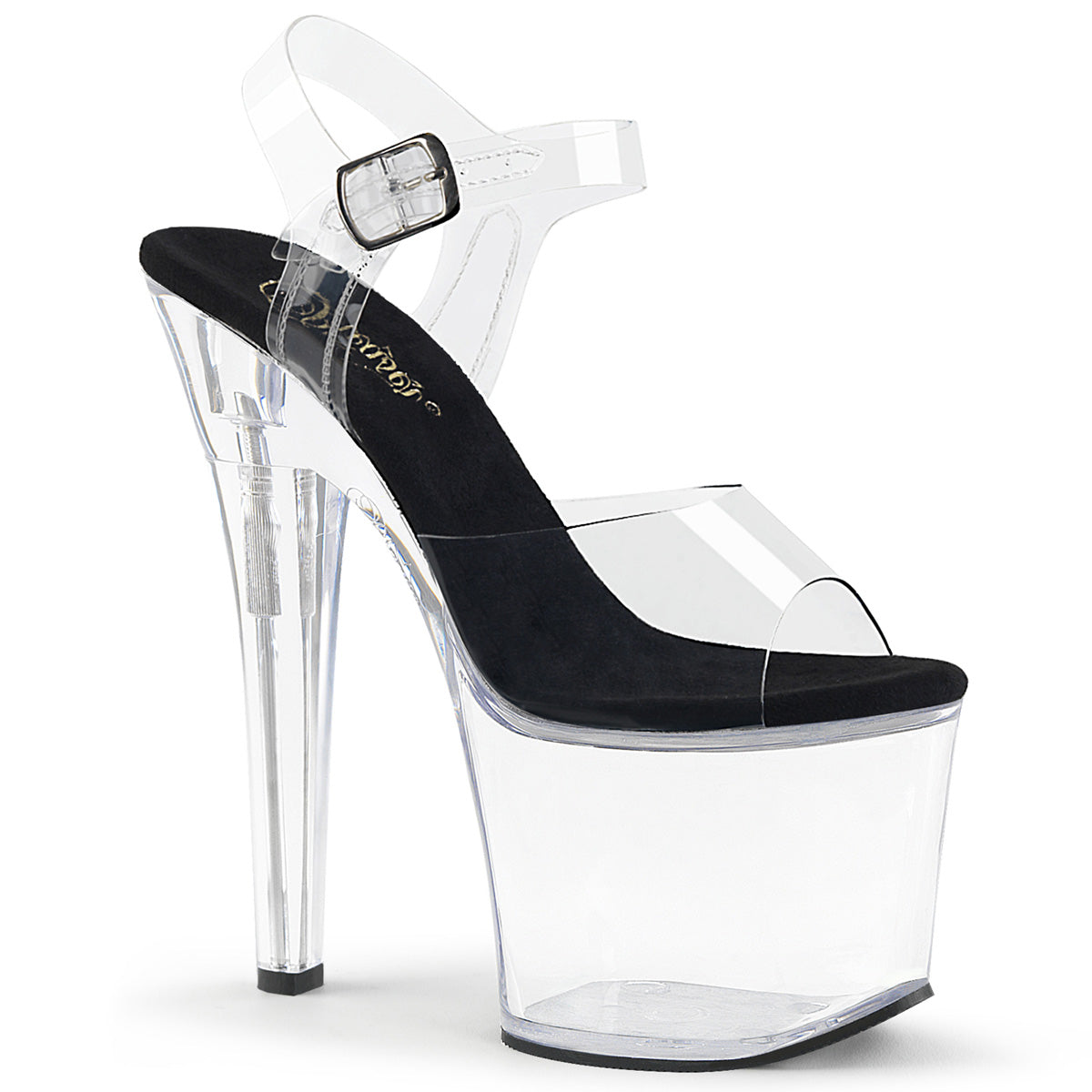 7" Heel, 3 1/4" PF Ankle Strap Sandal (Pleaser RAD708/C-B/C)