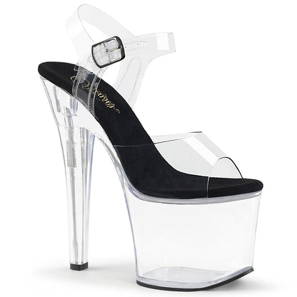 7" Heel, 3 1/4" PF Ankle Strap Sandal (Pleaser RAD708/C-B/C)