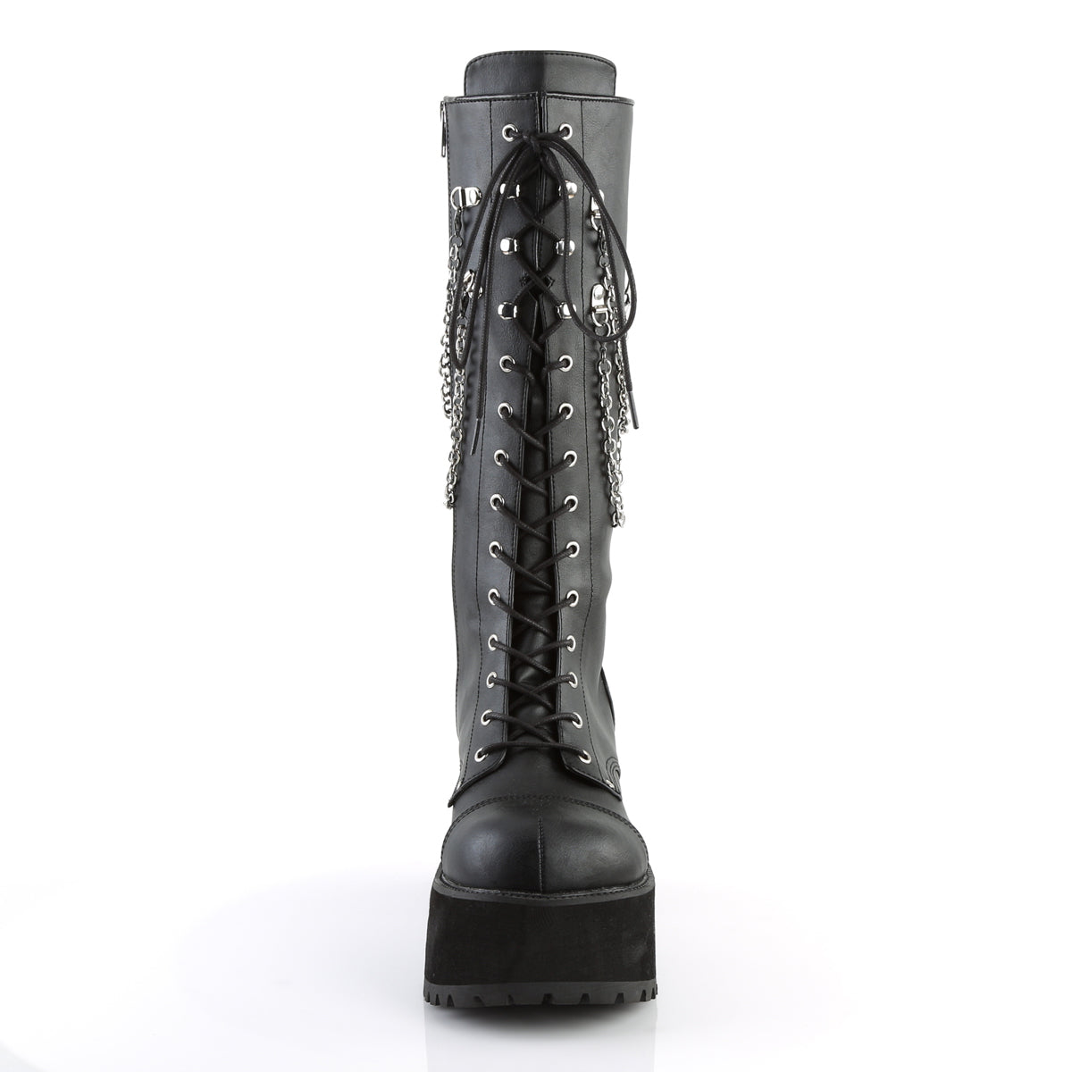 3 3/4" Heel, 2 1/4" PF Knee High Boot, Metal Side Zip (Demonia RAN303/BVL)