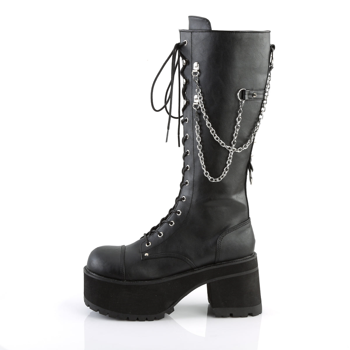 3 3/4" Heel, 2 1/4" PF Knee High Boot, Metal Side Zip (Demonia RAN303/BVL)