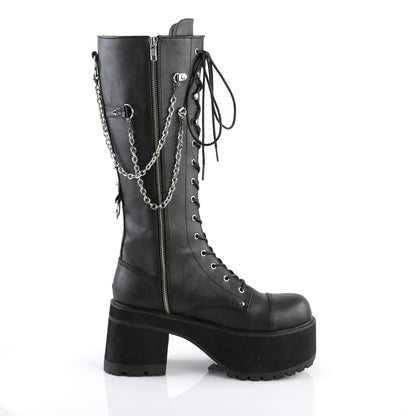 3 3/4" Heel, 2 1/4" PF Knee High Boot, Metal Side Zip (Demonia RAN303/BVL)