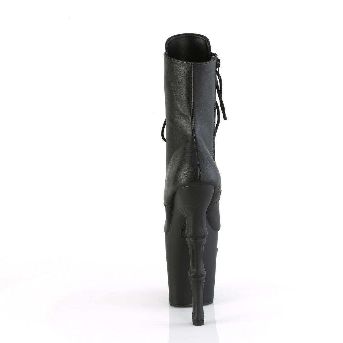 8" Finger Bone Heel, 4" Skull PF Ankle Boot, Inside Zip (Pleaser RAPT1020/B/M)