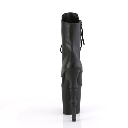 8" Finger Bone Heel, 4" Skull PF Ankle Boot, Inside Zip (Pleaser RAPT1020/B/M)