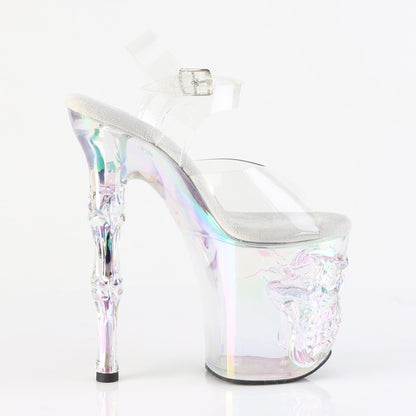 8" Finger Bone Heel, 4" Tinted Skull PF Ankle Strap Sandal (Pleaser RAPT808HT/C/HGT)