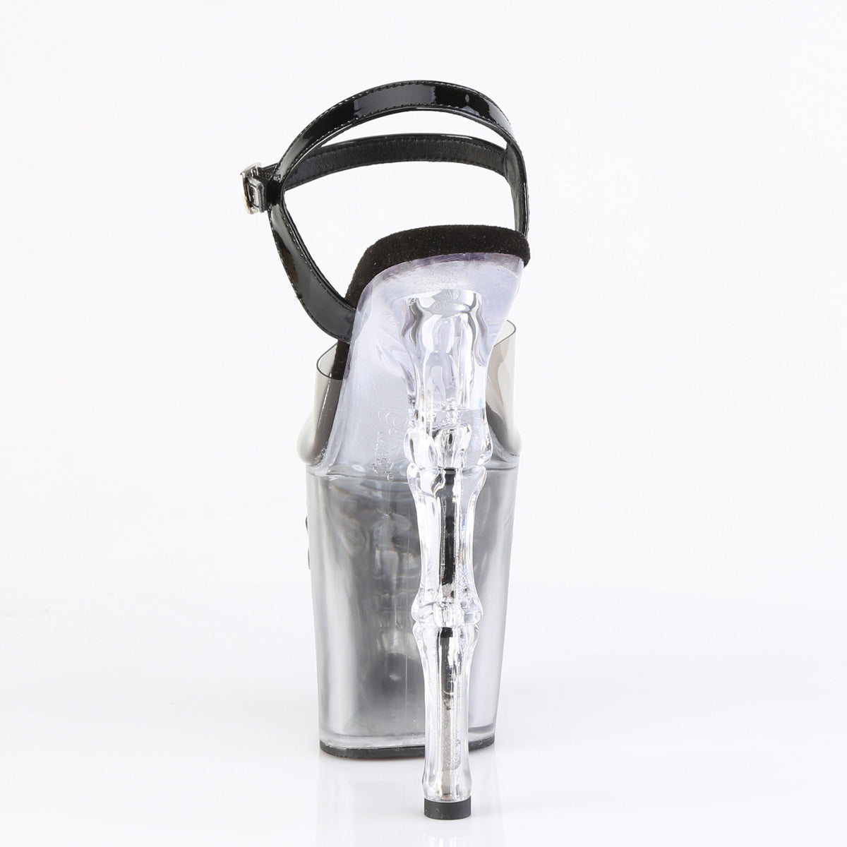 8" Finger Bone Heel, 4" Skull PF Ombre Ankle Strap Sandal (Pleaser RAPT808T-1/SK-B/B-C)