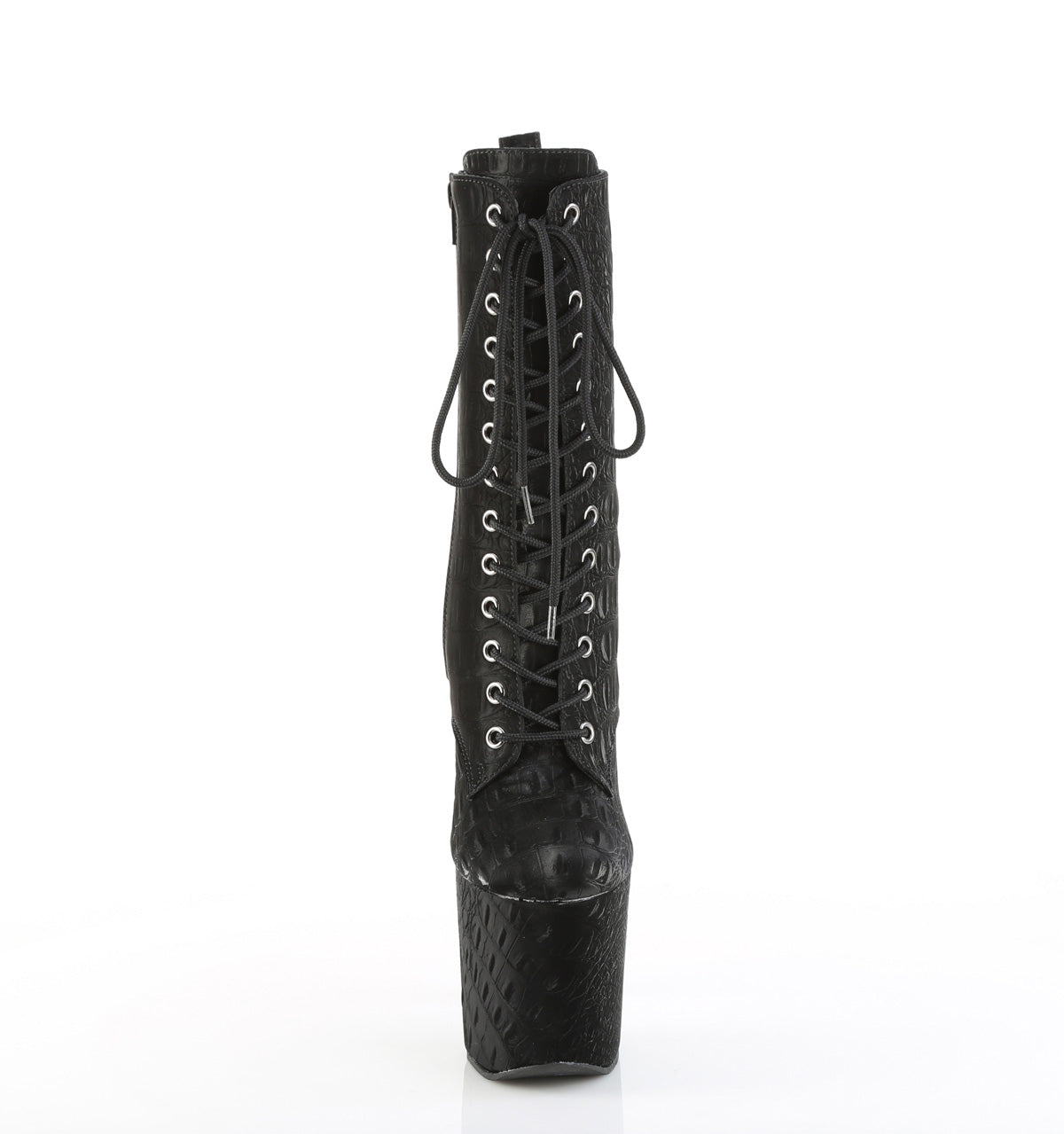 8" Heel, 3 1/2" PF Lace-Up Ankle Boot, Side Zip (Pleaser RAZ1040WR/BRP/M)