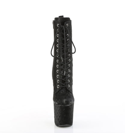 8" Heel, 3 1/2" PF Lace-Up Ankle Boot, Side Zip (Pleaser RAZ1040WR/BRP/M)
