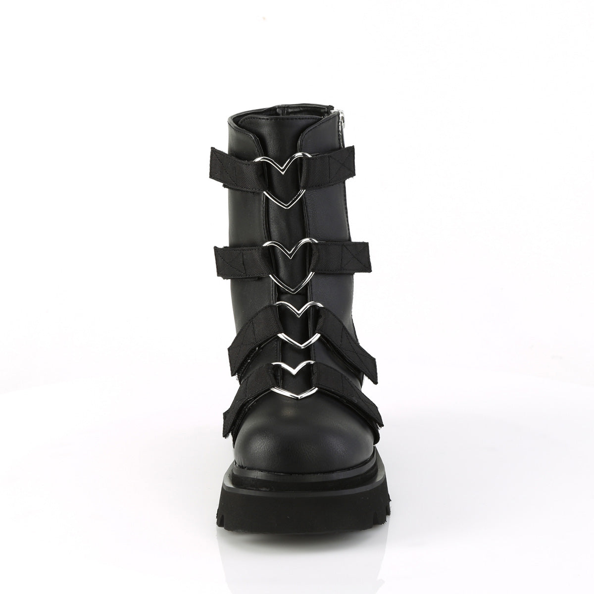 *2 1/2" Tiered PF Strappy Ankle Boot, Outer Side Zip (Demonia REGD50/BVL-NY)
