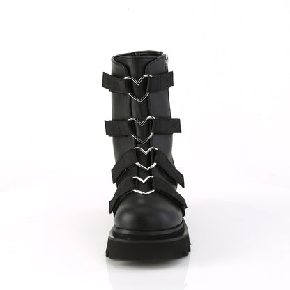*2 1/2" Tiered PF Strappy Ankle Boot, Outer Side Zip (Demonia REGD50/BVL-NY)