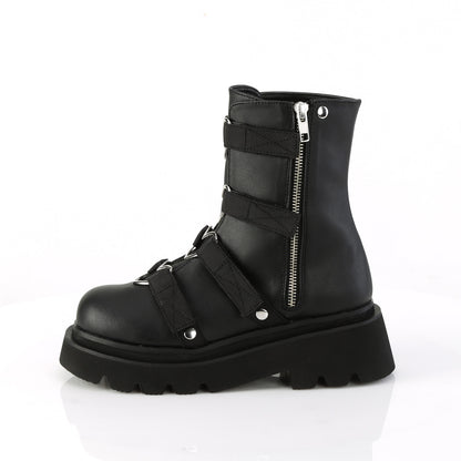 *2 1/2" Tiered PF Strappy Ankle Boot, Outer Side Zip (Demonia REGD50/BVL-NY)