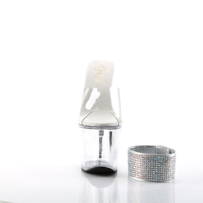 7" R/S Embellished Gun Heel, 3 1/4" PF Sandal (Pleaser REV712/C/M)