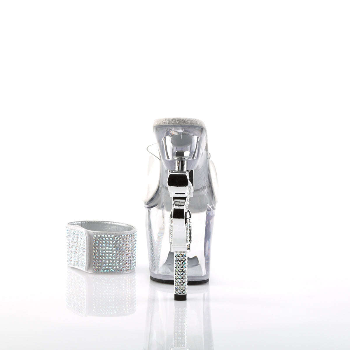 7" R/S Embellished Gun Heel, 3 1/4" PF Sandal (Pleaser REV712/C/M)