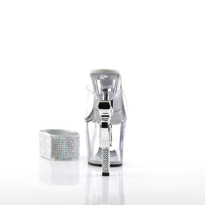 7" R/S Embellished Gun Heel, 3 1/4" PF Sandal (Pleaser REV712/C/M)