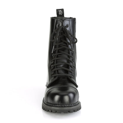 10 Eyelet Unisex Steel Toe Ankle Boot, Rubber Sole (Demonia RIOT10/BLE)