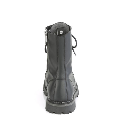 10 Eyelet Unisex Steel Toe Ankle Boot, Rubber Sole (Demonia RIOT10/BLE)
