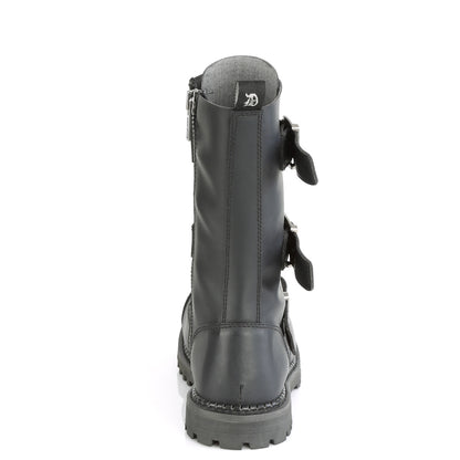 12 Eyelet Unisex Steel Toe Ankle Boot, Rubber Sole (Demonia RIOT12BK/BLE)