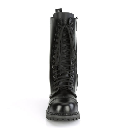 14 Eyelet Unisex Steel Toe Mid Calf Boot, Rubber Sole (Demonia RIOT14/BLE)