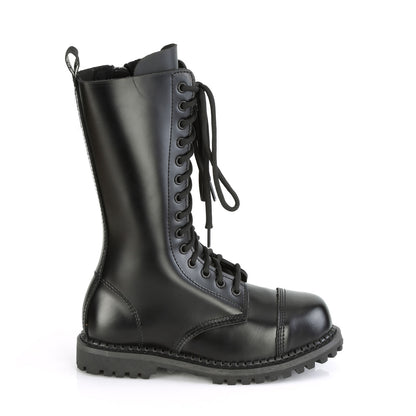 14 Eyelet Unisex Steel Toe Mid Calf Boot, Rubber Sole (Demonia RIOT14/BLE)