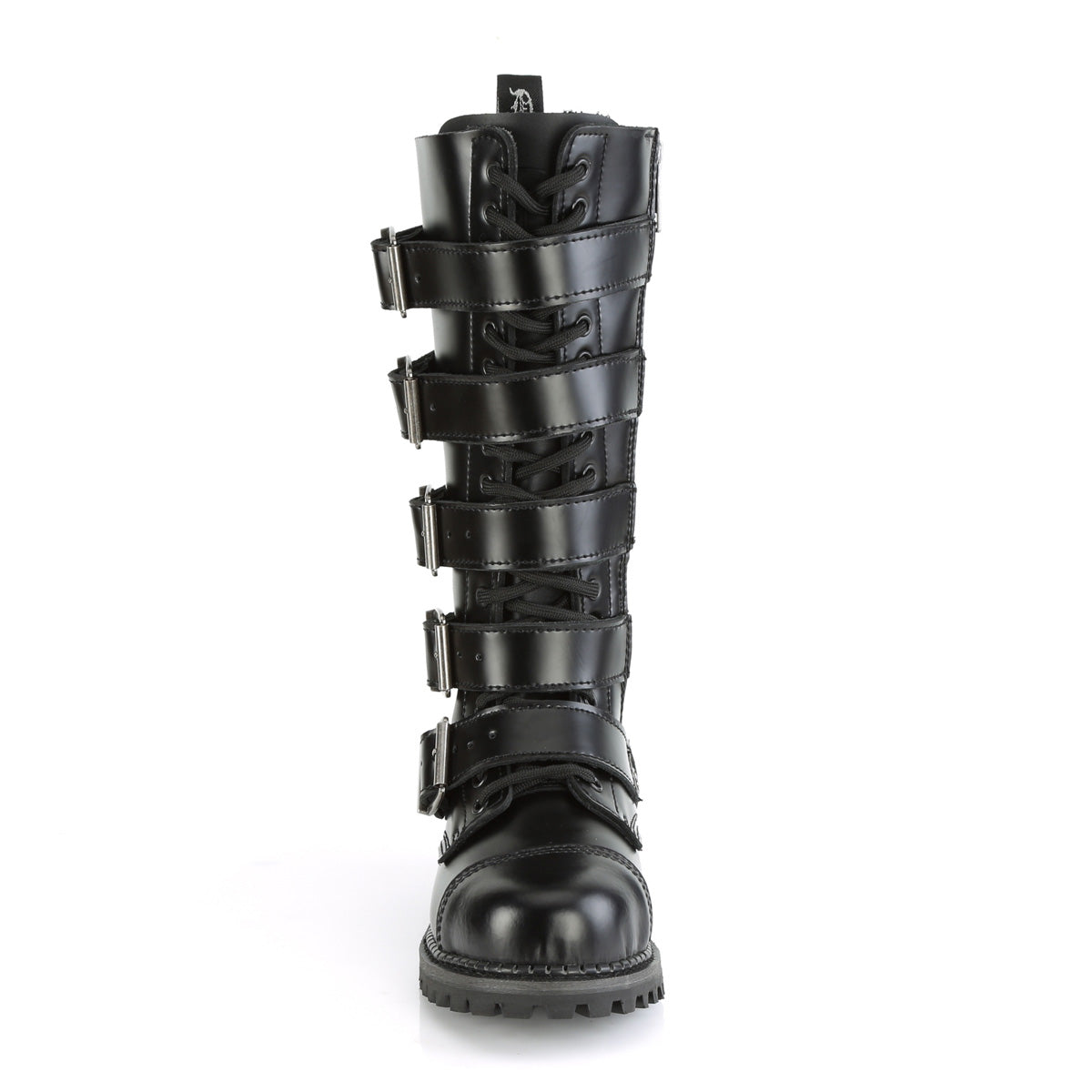 18 Eyelet Unisex Steel Toe Knee Boot, Rubber Sole (Demonia RIOT18BK/BLE)