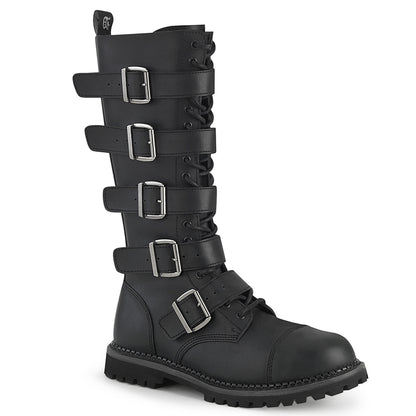 18 Eyelet Unisex Steel Toe Knee Boot, Rubber Sole (Demonia RIOT18BK/BLE)