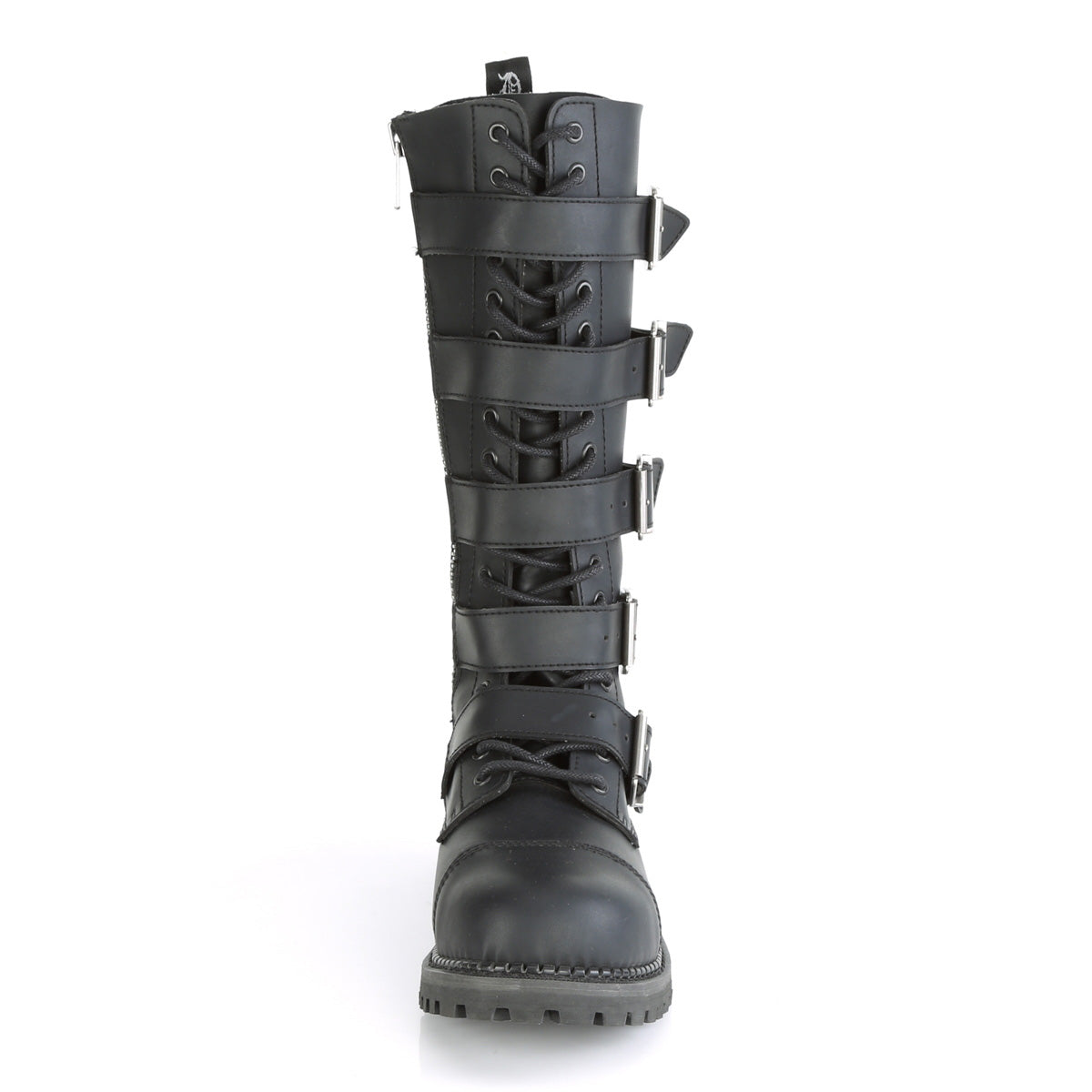18 Eyelet Unisex Steel Toe Knee Boot, Rubber Sole (Demonia RIOT18BK/BLE)