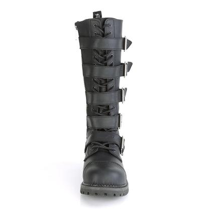 18 Eyelet Unisex Steel Toe Knee Boot, Rubber Sole (Demonia RIOT18BK/BLE)