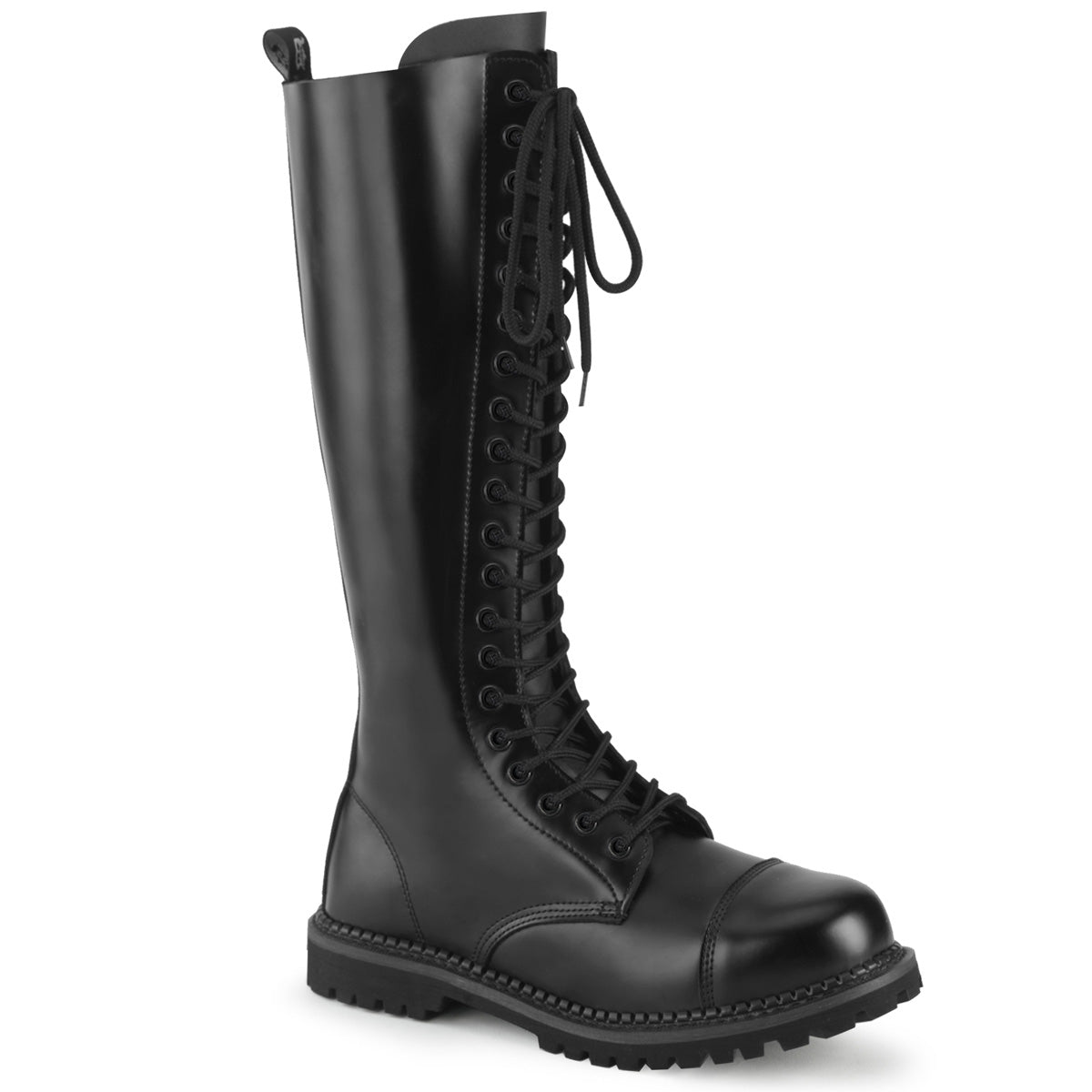 20 Eyelet Unisex Steel Toe Knee Boot, Rubber Sole (Demonia RIOT20/BLE)