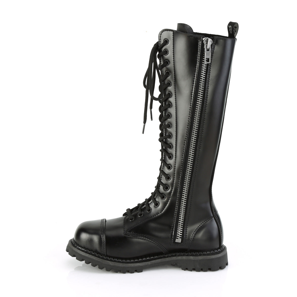 20 Eyelet Unisex Steel Toe Knee Boot, Rubber Sole (Demonia RIOT20/BLE)
