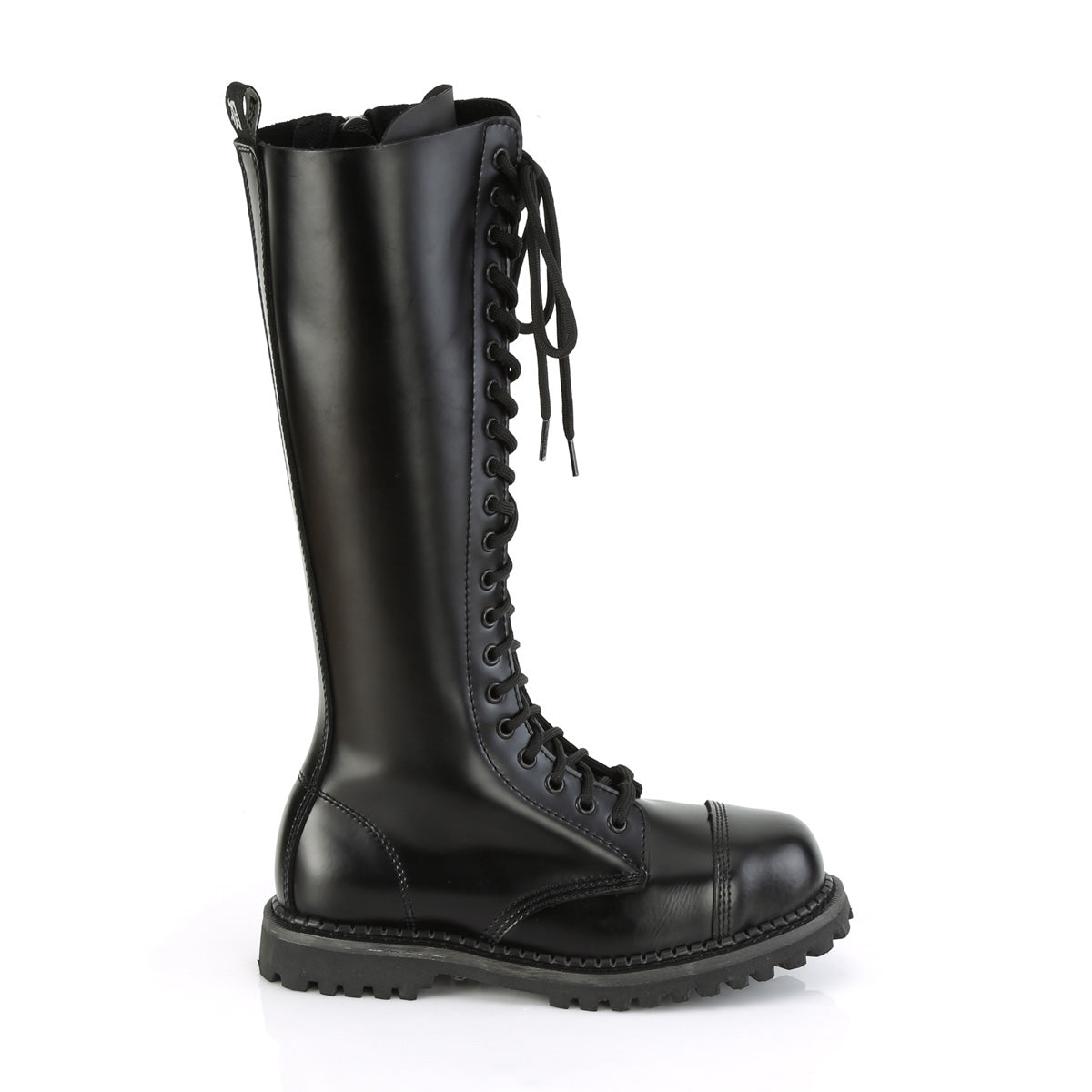 20 Eyelet Unisex Steel Toe Knee Boot, Rubber Sole (Demonia RIOT20/BLE)