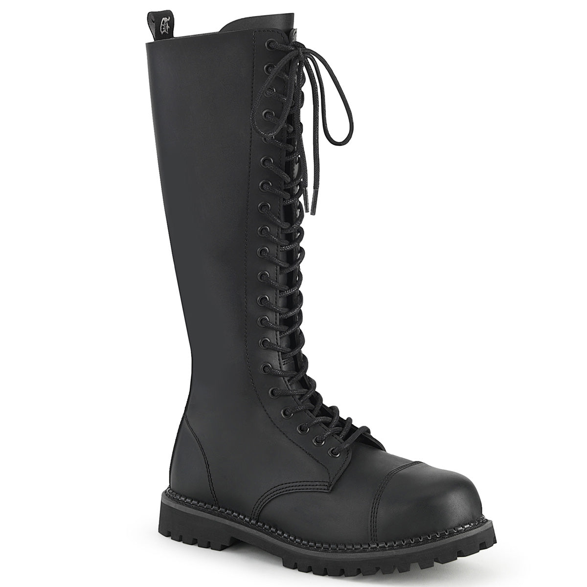 20 Eyelet Unisex Steel Toe Knee Boot, Rubber Sole (Demonia RIOT20/BLE)