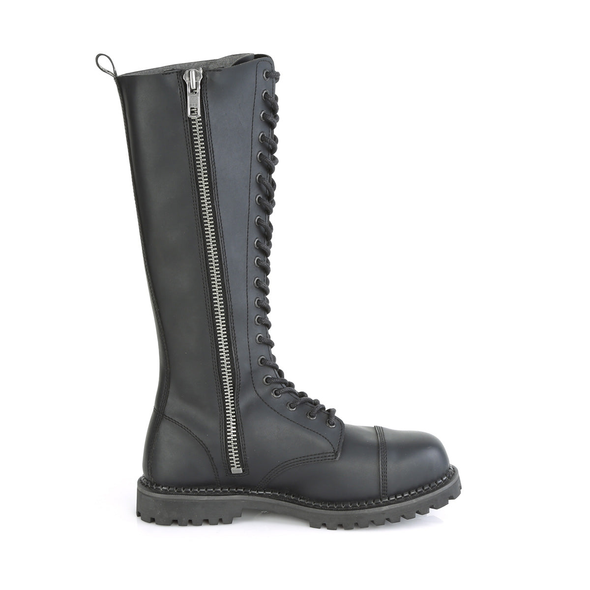 20 Eyelet Unisex Steel Toe Knee Boot, Rubber Sole (Demonia RIOT20/BLE)