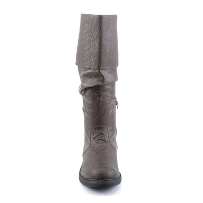 1" Flat Heel, Cuffed Knee High Renaissance Boot, Side Zip (Funtasma ROB100/BNPU)