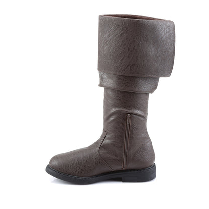 1" Flat Heel, Cuffed Knee High Renaissance Boot, Side Zip (Funtasma ROB100/BNPU)