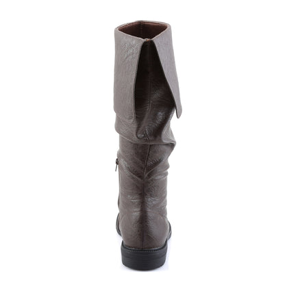 1" Flat Heel, Cuffed Knee High Renaissance Boot, Side Zip (Funtasma ROB100/BNPU)