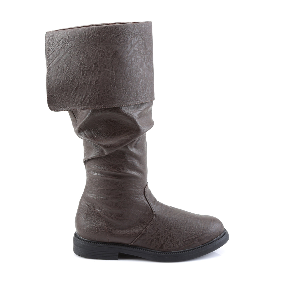 1" Flat Heel, Cuffed Knee High Renaissance Boot, Side Zip (Funtasma ROB100/BNPU)