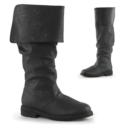 1" Flat Heel, Cuffed Knee High Renaissance Boot, Side Zip (Funtasma ROB100/BNPU)
