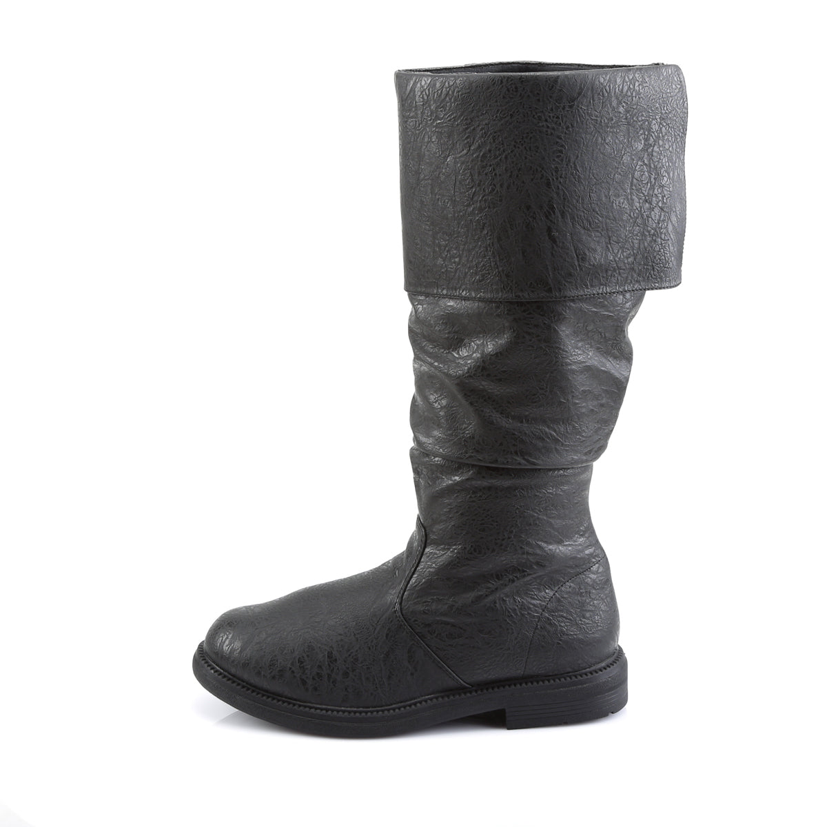 1" Flat Heel, Cuffed Knee High Renaissance Boot, Side Zip (Funtasma ROB100/BNPU)