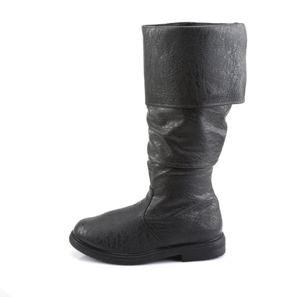 1" Flat Heel, Cuffed Knee High Renaissance Boot, Side Zip (Funtasma ROB100/BNPU)