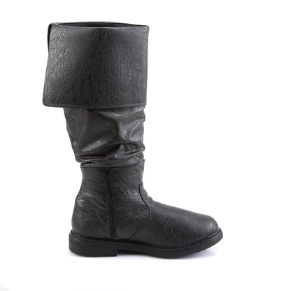 1" Flat Heel, Cuffed Knee High Renaissance Boot, Side Zip (Funtasma ROB100/BNPU)