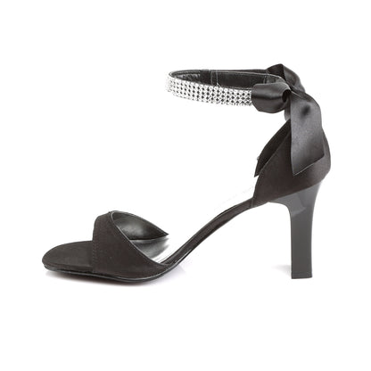 *3 1/4" Square Heel Closed Back Sandal W/Bow (Pleaser Pink Label ROM372/B/SAT)