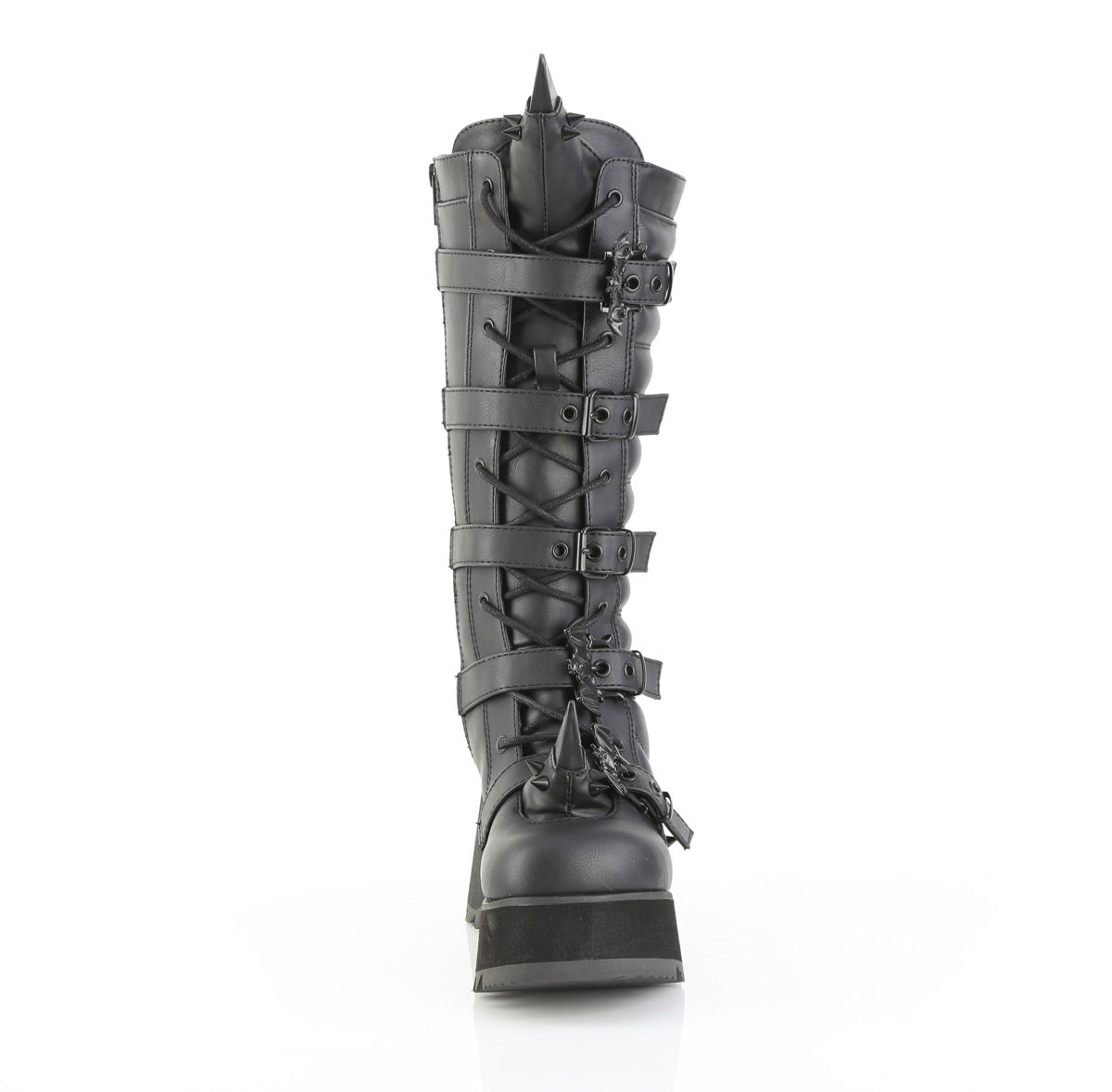 3 1/2" PF Lace-Up Knee High Boot, Side Zip (Demonia SCE157/BVL)