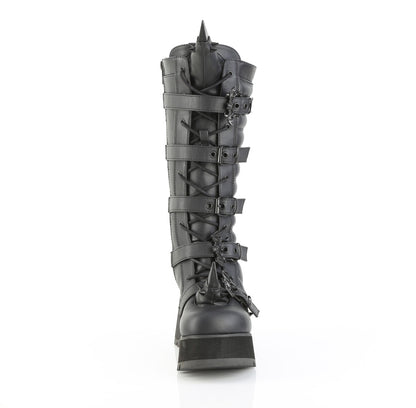 3 1/2" PF Lace-Up Knee High Boot, Side Zip (Demonia SCE157/BVL)