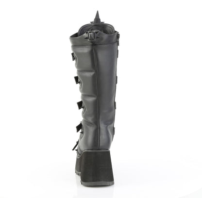 3 1/2" PF Lace-Up Knee High Boot, Side Zip (Demonia SCE157/BVL)